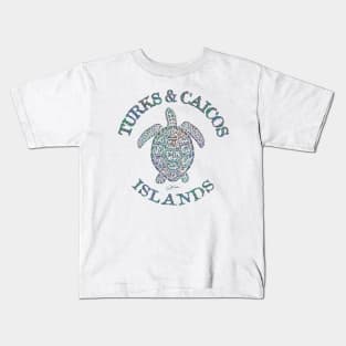 Turks & Caicos Islands Sea Turtle (Distressed) Kids T-Shirt